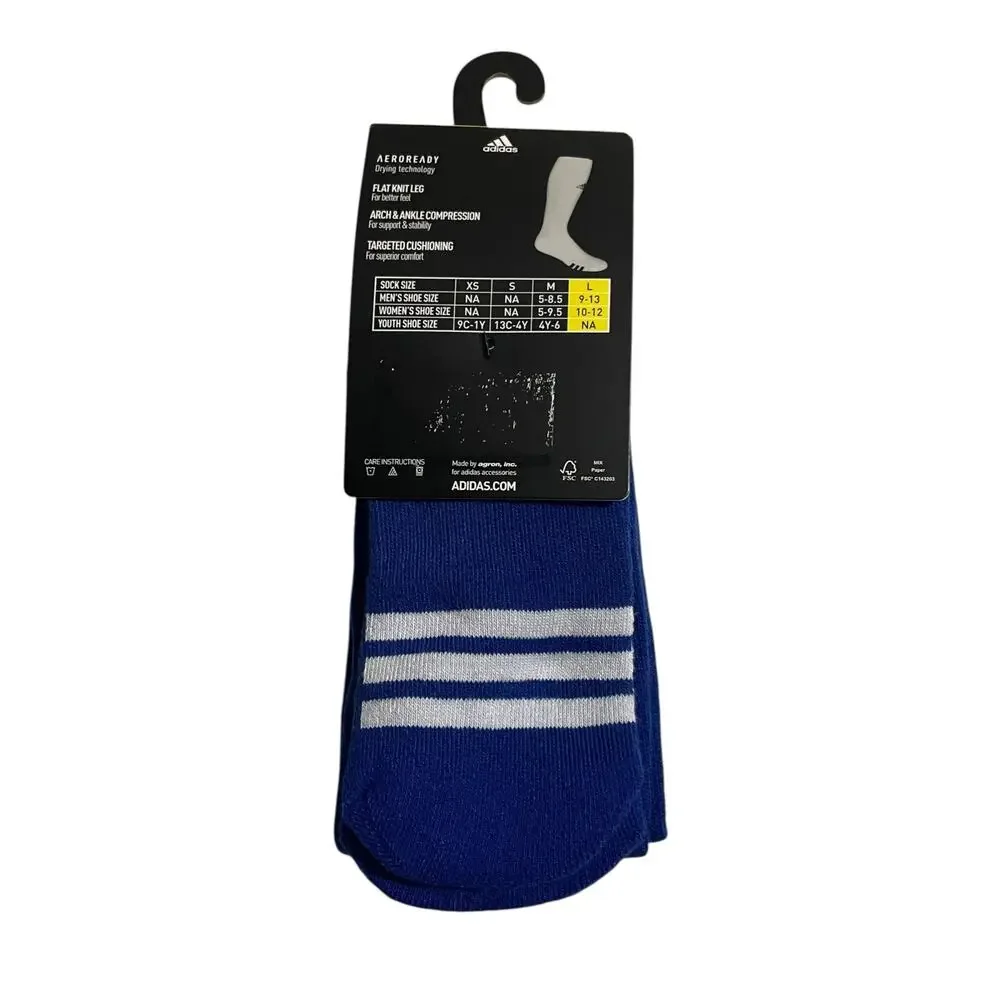 Adidas Men and Womens Multi-Sport Aeroready Compression Blue Socks Size Large